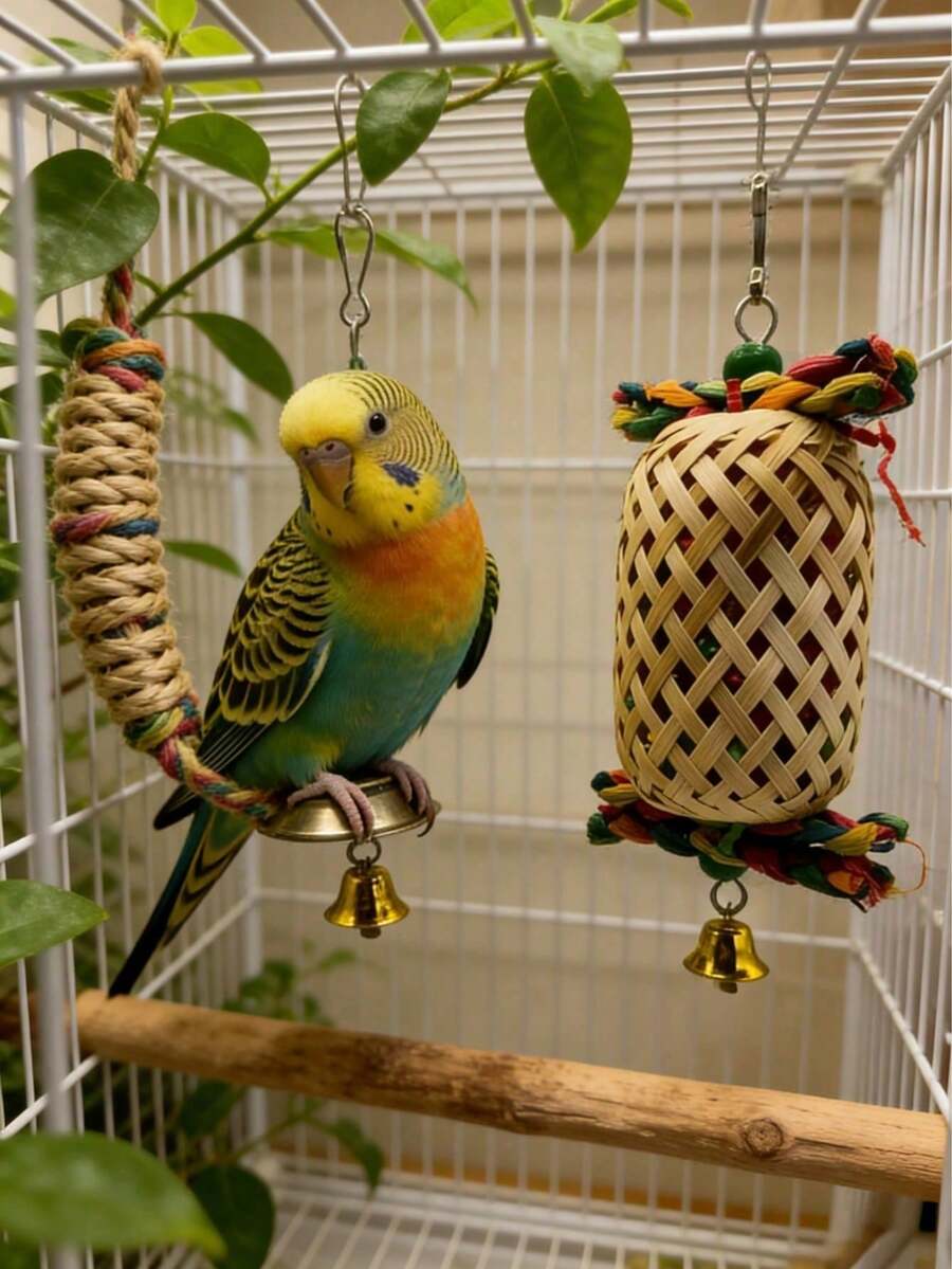 Long Lantern Bird Toy Christmas Parrot Toy Colorful Paper Chewing Boredom Relief Lantern Toy Bird Cage Decoration - View 1