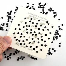 Small Nail Art Rhinestones, Glass Asymmetrical Flat Back Rhinestones, For Nail Art DIY, Phone Cases, Hair Accessories, Mini Jewelry Accessories. - Black-square 3x3mm - View 12