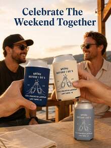 Custom Text Can Cooler For Bachelor Party, Brews Before I Do's Cheers Design, Neoprene Drink Sleeve For Groom Weekend And Groomsman Gifts - Multicolor - View 10