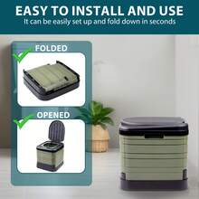 Crystals 24L Portable Folding Camping Toilet - Heavy Duty Foldable Commode For Outdoor & Emergency Use - Green - View 5