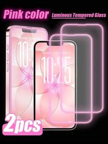 Gorilla Hero 2pcs/Pack - Pink Glow-In-The-Dark Screen Protector, Pink Glow-In-The-Dark Border Design, High-Definition Screen Protector, High-Hardness Durable Tempered Glass Phone Screen Protector, Compatible With IPhone Ultra/18 Pro Max/18 Pro/18/17e/17 Pro Max/16 Pro Max/15 Pro Max/14 Pro Max/13 Pro Max/12 Pro Max/17 Pro/16 Pro/15 Pro/14 Pro/17 Air/16/15/14/13/12/11 And Other Series. - Pink - View 44