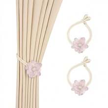 2 Stück Blumen-Vorhanghalter, 3D-Blumendesign, Vorhangclips ohne Bohren, moderne minimalistische Vorhangbefestigungen, Vorhanghalter, Vorhanghaken, geeignet für Schlafzimmer, Wohnzimmer und Heimdekoration - Verschiedenfarbig - Übersicht 8
