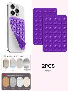 Double-Sided Silicone Suction Cup Phone Holder, Reusable Waterproof Non-Slip Phone & Tablet Suction Mount, Hands-Free Phone Stand, Suitable For Mirror, Glass, Tile, Self-Adhesive Phone Holder, For Makeup, Shower, Cooking, Video Recording - Multicolor - View 23