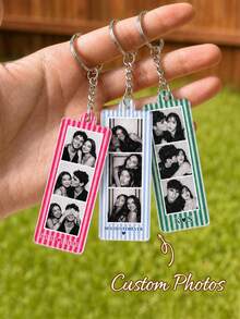 Custom Photo Acrylic Keychain, Personalized Photo Couple Keychain, Couple Gift, Anniversary Gift, Personalized Photo Lanyard Pendant, Birthday Gift - Multicolor - View 7