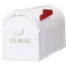 Medium White Plastic Post Mounted Mailboxes - AsPic - View 1