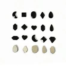 Small Nail Art Rhinestones, Glass Asymmetrical Flat Back Rhinestones, For Nail Art DIY, Phone Cases, Hair Accessories, Mini Jewelry Accessories. - Black-square 3x3mm - View 2