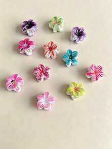 10/20/30pcs Jepit Rambut Kecil Motif Bunga Camellia Tie-Dye Warna Acak, Jepit Poni/Samping Minimalis yang Lucu, Jepit Ekor Kuda, Jepit Rambut Anak Perempuan, Aksesori Rambut Musim Panas, Jepit Rambut Pantai, Cocok untuk Pemakaian Sehari-hari dan Liburan, Jepit Rambut - MultiWarna - View 2