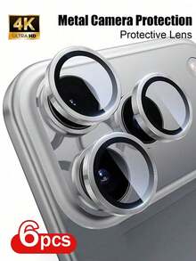 Yezodawee Camera Lens Protector Film Compatible With Iphone Ultra/18Pro Max/18Pro/17 Pro / 17 Pro Max, 9H Ultra-Thin Tempered Glass, Metal Independent Camera Cover Accessory, Silver, Compatible With IPhone 16 Pro Max/15/14/13/12/11 - 6 Pieces Silver - 6pcs - View 29