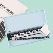 2 buah Penggaris Lurus Not Musik, Penggaris Keyboard Piano Gaya Musik Kreatif, Penggaris Dekorasi Not Musik Lucu, Hadiah Kreatif untuk Pecinta Musik, Penggaris Lurus Kunci Piano Hitam Putih, Penggaris Lurus Skala Garis Staf, Hadiah untuk Guru Musik, Alat Kantor Praktis - Berbagai gaya - View 3