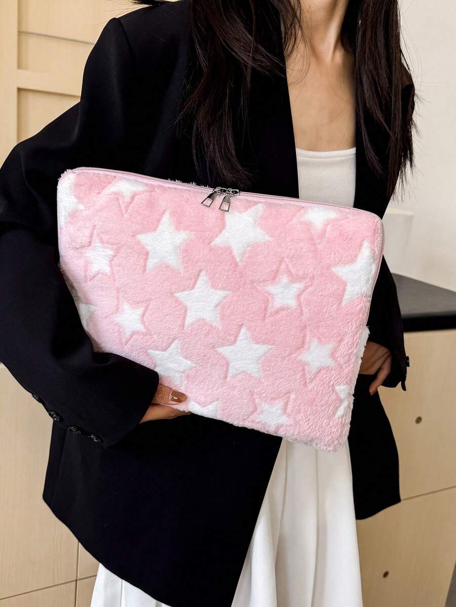 1pc Heart Style Laptop Case, Tablet Bag, Suitable For 10/11 Inch , 13/14 Inch, 15/15.6 Inch Laptop Sleeve - Baby Pink - View 1