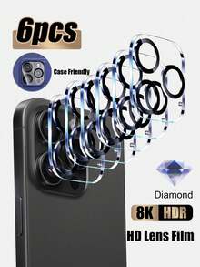 MSRI 6片裝 1:1 3D 相機鏡頭保護膜，適用於 Apple 11/12/13 Pro Max/14 Pro Max/15 Pro Max/17e/17/17 Pro/17 Air/17 Pro Max/18/18 Pro/18 Pro Max/Ultra 系列，防刮防摔 - 無色 - 查看 40
