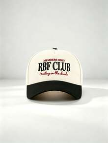 1pc RBF Club Letter Embroidered Baseball Cap Leopard Print Brim Contrast Color Curved Brim Adjustable Casual Trucker Hat For Women Street Daily Wear - Multiple Styles - View 12