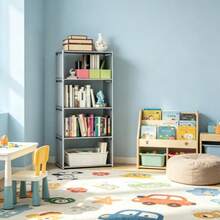 Guarda-roupa à Prova de Poeira Doméstico, Estante de Livros para Quarto, Combinação de Armário de Armazenamento, Armário de Armazenamento, Estante de Livros - Chumbo - Visão 6