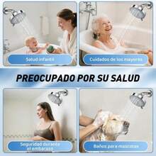Ducha De Alta Presión De Acero Inoxidable Ajustable 5 Modos - Negro-1 ud. - Ver 6