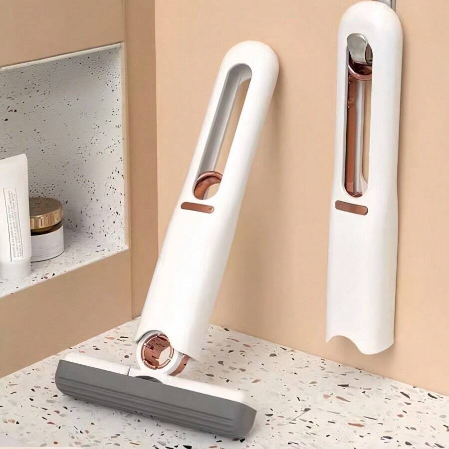 Expandable Mini Mop - Dry & Wet Cleaning, Compact Space-Saving Design, Durable Plastic Construction, Suitable For Kitchen, Bathroom, Living Room, Car Glass - Multi-Function Cleaning Tool, Bathroom Cleaning, Stylish Handle Design, Efficient Cleaning Head, Floor Cleaning Mop
