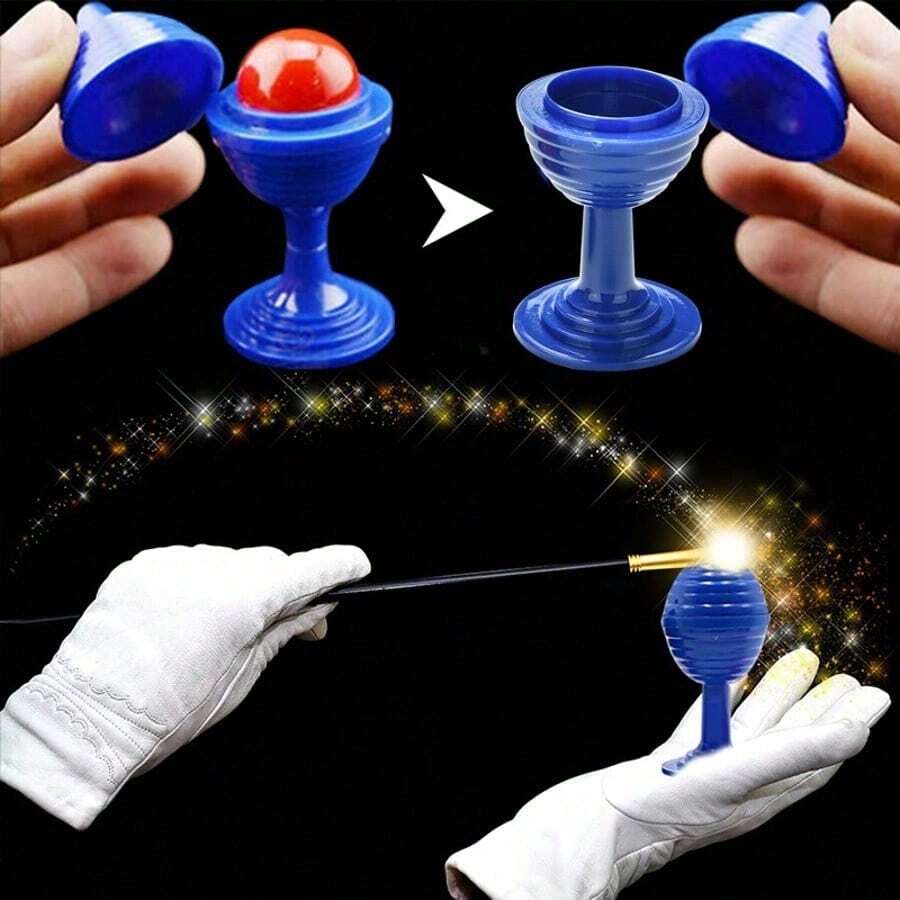 Alat Peraga Trik Bola Ajaib, Mainan Bola Merah Menghilang dalam Gelas Ajaib, Aksesori Ilusi Pertunjukan Panggung Natal Halloween, Gadget Sulap untuk Pesta dan Pertunjukan. - MultiWarna - View 1