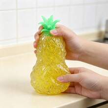 1pc Crunchy Squishy Soft Fast Rebound Transparent Pineapple Shaped Squeeze Toy, Sensory Stress Relief Squeeze Ball, Realistic Cheese Decompression Toy, Relax And Focus, Fashionable Practical Gift, Suitable For Birthday, Easter, Halloween, Christmas And Various Party Gifts - Multicolor - View 6