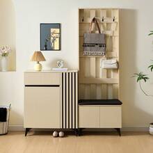 Modern Hall Tree & Coat Rack, Brown - Brown - View 3
