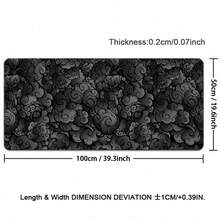 1pc New Japanese Style Cloud Mouse Pad, Cute Black Desk Mat, XXL Large Gaming Mouse Pad, Non-Slip Rubber Laptop Accessory, Home Office Gaming Desktop Use - View 13