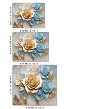 Luckybutterfly 1PC Luxury Blue & Gold 3D Rose Print Washing Machine Top Cover Pad, Anti-Slip Anti-Dust Countertop Protector, Laundry Room Decorative Table Mat - Multicolor - View 10