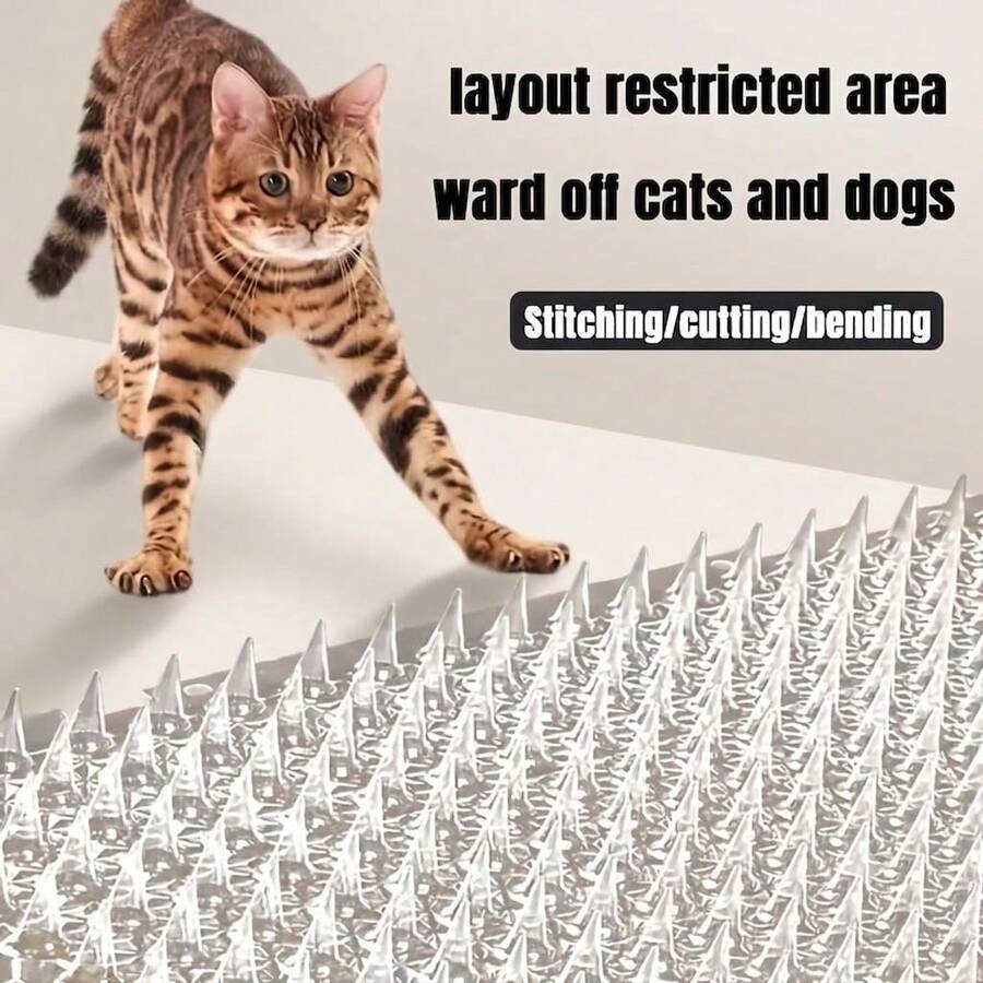7pcs Transparent Cat Anti-Scratch Spiked Mats, Heavy Duty Plastic Pet Deterrent Mats, Suitable For Indoor/Outdoor Garden, Furniture And Plant Protection