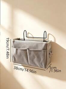 2pcs/1pc Multifunctional Dorm Hanging Storage Bag, Fabric Bedside Phone Storage Bag, Upper Bunk Bedside Storage Tool, Student Sundries And Bed Sheet Hanging Basket, Dorm Storage Tool, Bedside Storage Bag, Storage Supplies - Multicolor - View 8