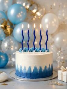 5/12/24pcs Long Spiral Birthday Candles, Metal Twisted Cake Candles With Base, Elegant Cake Decoration Picks For Birthday, Wedding, Party - One Size - View 4
