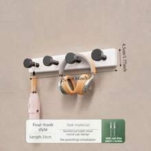 Wall-Mounted Coat Hooks For Storage; One Row Of Hooks; White. ;Rustic Large Coat Rack Wall Mount-9.8-15.9'' Long Coat Rack For Wall, Wood Coat Rack Hook, Farmhouse Coat Hanger Wall Mount For Hanging Jacket Coat - White Wooden Board and Black Hooks - View 12