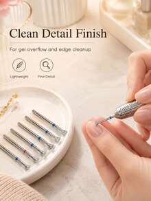 1 Set Diamond Nail Drill Bits, Coarse Grit Polishing Head, Used For Removing Excess Gel, Durable And Long-Lasting - One Size - View 2