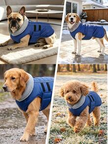 Winter Dog Coats, Anti-Frost Fleece Dog Vest, Cold Weather Dog Jacket With Reflective Panels - Features Adjustable Hook And Loop Straps For Easy On/Off, Suitable For Small, Medium, And Large Dogs - Royal Blue - View 8