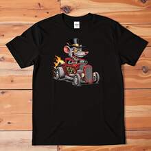 Rat Fink Hot Rod Graphic T-Shirt White Tee Vintage Car Cartoon Art Uni - 款式 - 查看 1