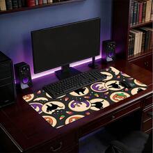 1pc Extra Large Extended Cartoon Halloween Cookie Black Cat Pumpkin Candy Full Print Mouse Pad, With Non-Slip Rubber Base And Stitched Edge Soft Fabric Keyboard Mat. Playful Quirky Lively Holiday Aesthetic With Non-Slip Rubber Base And Stitched Edge Soft Fabric Keyboard Mat, Suitable For Gaming, Home Office And Study Scenes. - View 7