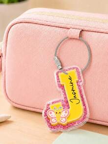 Personalized Initial Name Keychain, Customized Backpack Charm, Acrylic Lunch Box Label, Diaper Bag Charm, Personalized Name Bag Charm, Back To School Gift, Customized Initial Keychain, Key Ring - C-letter Keychain - View 7