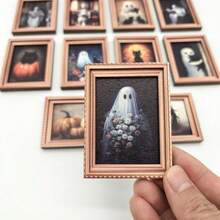 1pc Fun And Creative Halloween Wooden Ghost-Shaped Photo Frame Fridge Magnets - Suitable For Halloween, Christmas, Bathroom, Kitchen, Party, Home, And Dining Room Decor, As Well As Fridge Decoration And Birthday Or Holiday Gifts. - Multiple Styles - View 7