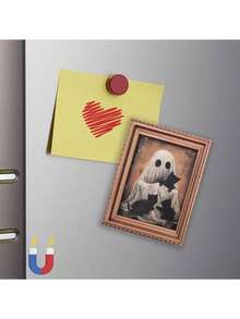 1pc Fun And Creative Halloween Wooden Ghost-Shaped Photo Frame Fridge Magnets - Suitable For Halloween, Christmas, Bathroom, Kitchen, Party, Home, And Dining Room Decor, As Well As Fridge Decoration And Birthday Or Holiday Gifts. - Multiple Styles - View 11