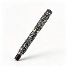 Luxury Gold Embossed Cloud Pattern Fountain Pen Vintage Metal Carved M Nib Business Signature Writing Pen Collectible Gift Stationery - Huabiao - View 6