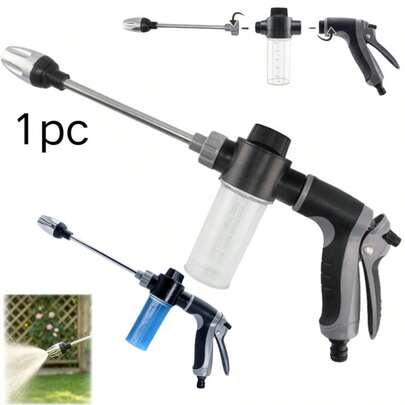 Multi-Scenario Handheld Foam Water Gun With Water Storage Bottle, Adjustable Spray Mode, Detachable Long Pole, Suitable For Car Washing, Garden Watering, Home Outdoor Cleaning Sprayer, Applicable For Car Washing, Garden Irrigation, Cleaning Projects