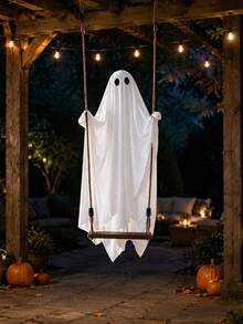 1PC Large Halloween Ghost Swing Hanging Decoration White Ghost Outdoor Patio Porch Tree Halloween Decoration Suitable For Outdoor Garden Porch Patio Party Decoration, Fall Decor - Multicolor - View 3
