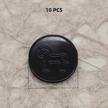 10 PCS 12/15/18/22mm 3D Edge Metal Buttons, High-Stem Buttons For Shirts, Suits, Asymmetrical Sewing, Knit Cardigans - 3D Border Pony - View 11