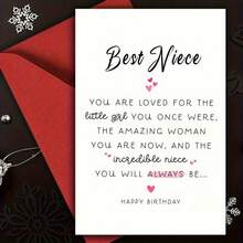 1pc Fun Birthday Card For Niece – Suitable For Any Occasion; The Perfect Gift For Your Favorite Niece. - A - View 1