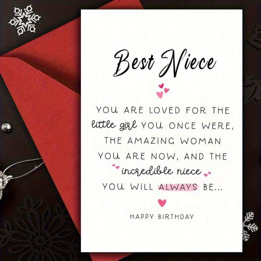 1pc Fun Birthday Card For Niece – Suitable For Any Occasion; The Perfect Gift For Your Favorite Niece. - A - View 1