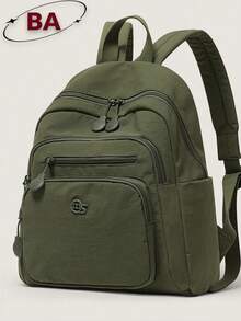 Anti-Theft Diamond Pattern Rivet Nylon Backpack For Women, Multi-Functional Fashion Daily Bag, Multi-Pocket Lightweight Travel Bag, Large Capacity Minimalist School Bag, Convenient Backpack, Suitable For Students, Travel, Vacation, Business Trips, Daily Commute, Shopping, Office, Dating, Outdoor Activities, Birthday Gift, Holiday Gift, - Multicolor - View 2