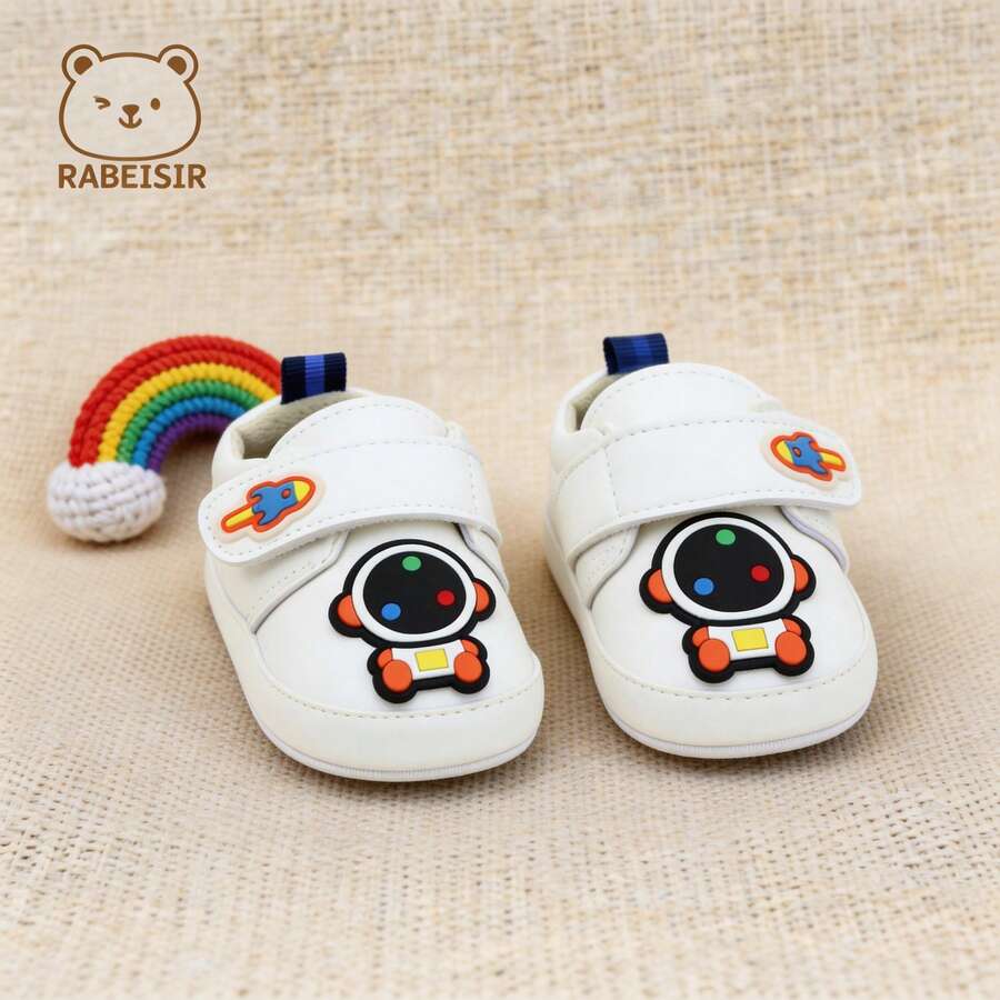 RABEISIR 婴幼儿宇航员图案运动鞋，春秋季 - 白色 - 查看 1