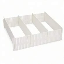 Set Of 6 Adjustable Drawer Dividers White PP Plastic, Modular Organizer 44x10x0.2cm For Underwear, Socks, Cosmetics And Kitchen Utensils - 彩色 - 查看 8