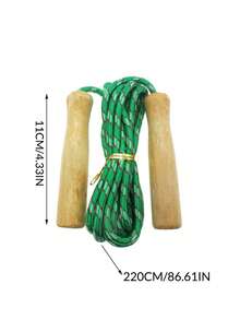1pc Personalized Customized Spring Wooden Handle Tape-Free Student Sports Fitness 2.2m Jump Rope, Durable And Wear-Resistant, Can Be Used As Reward Gift - Multicolor - View 6