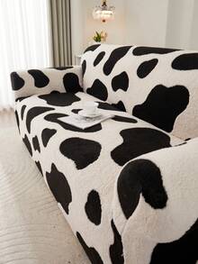 1PC Black & White Classic Carved Milk Pattern Cationic Sofa Cover, High Elasticity Full Coverage Anti-Dirt Anti-Dust Sofa Protector, Living Room Old Sofa Renewal, Machine Washable & Dry Cleanable, Suitable For 1/2/3/4 Seater Sofas, Autumn/Winter Style - Multicolor - View 8
