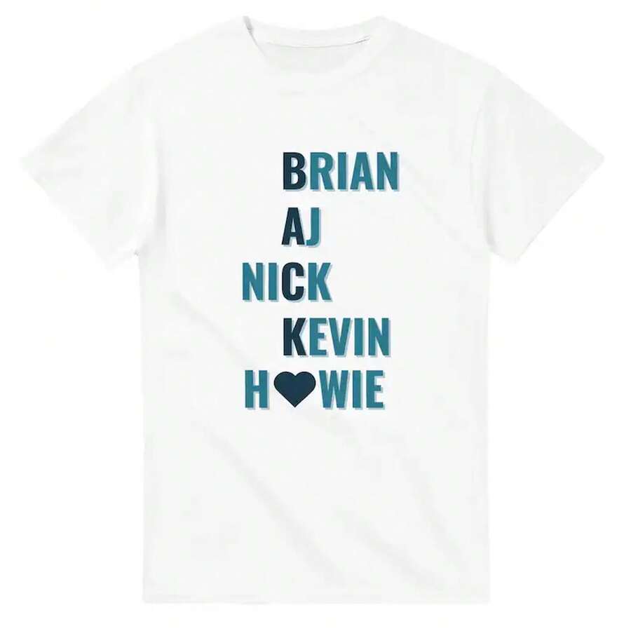 Brian Nick Kevin Howie Boys Are Back Heavyweight Unisex Crewneck T-Shirt - 白色 - 查看 1