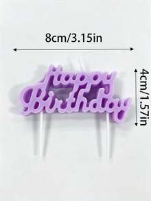 Purple Macaron Girl HBD One-Piece Happy Birthday Pattern Birthday Party Cake Decoration Photo Prop Candle - View 6