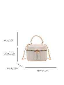 Lightweight Mini Chain Bag Quilted Handbag Bucket Bag Suitable For Girls College Students And Office Workers - White - View 3