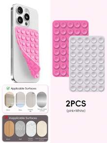 Double-Sided Silicone Suction Cup Phone Holder, Reusable Waterproof Non-Slip Phone & Tablet Suction Mount, Hands-Free Phone Stand, Suitable For Mirror, Glass, Tile, Self-Adhesive Phone Holder, For Makeup, Shower, Cooking, Video Recording - Multicolor - View 27